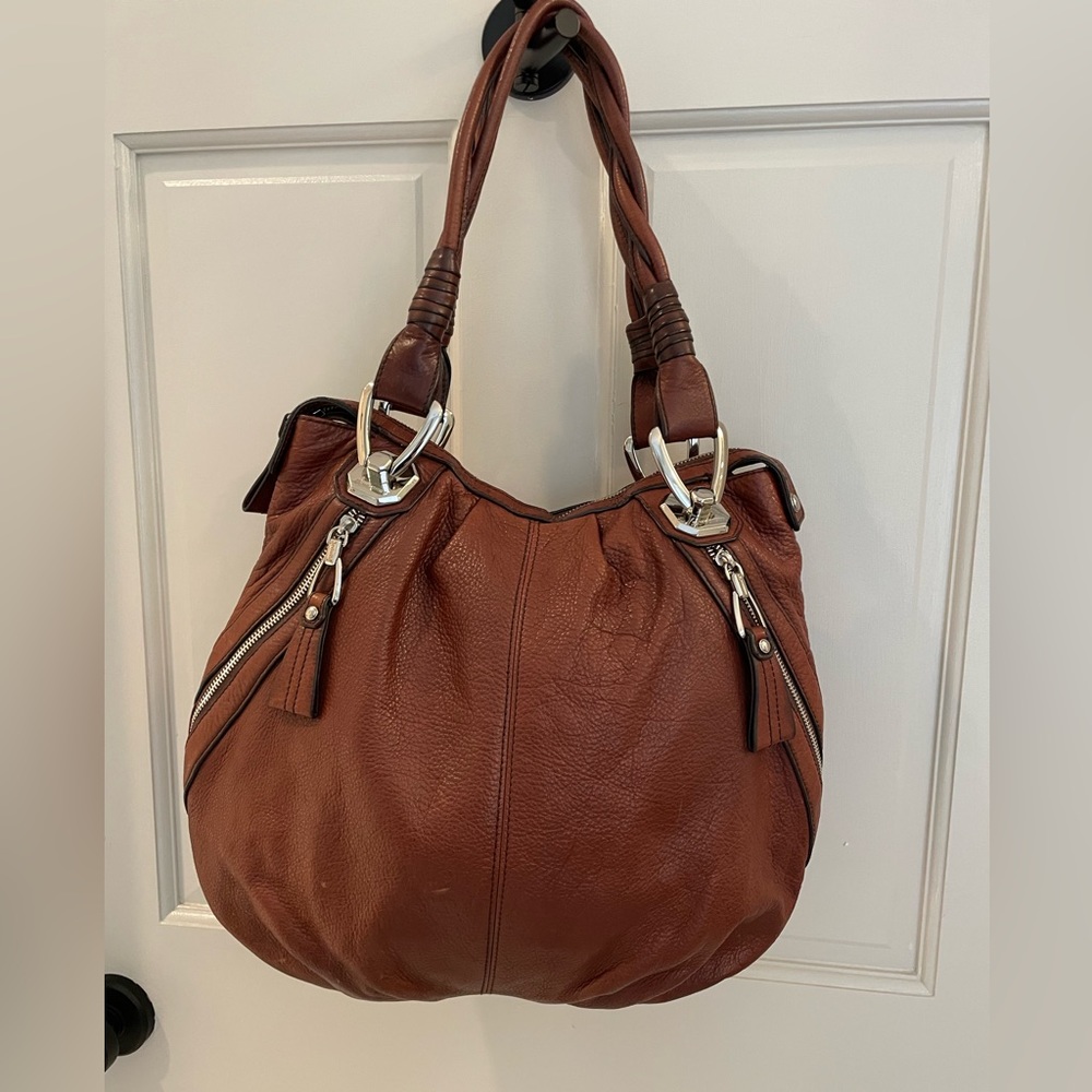 B. Makowski Leather Satchel